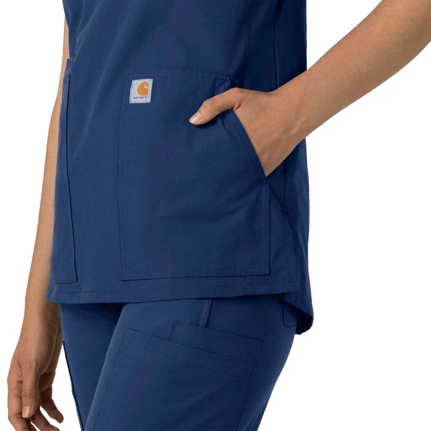 Blusa médica tipo túnica con cuello en V «Force Essentials» para mujer