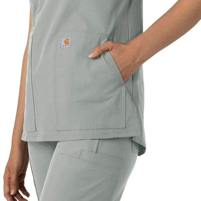 Blusa médica tipo túnica con cuello en V «Force Essentials» para mujer