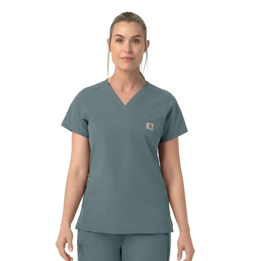 Blusa quirúrgica de cuello en V Rugged Flex Fld para mujer
