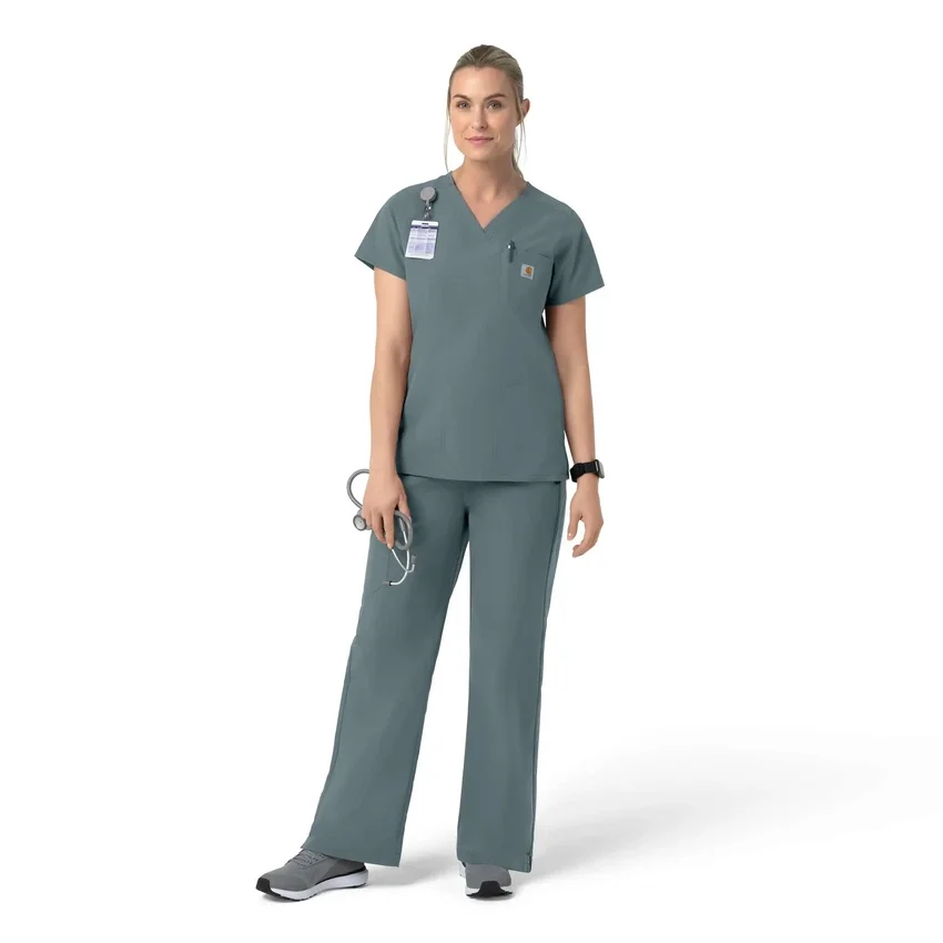 Blusa quirúrgica de cuello en V Rugged Flex Fld para mujer