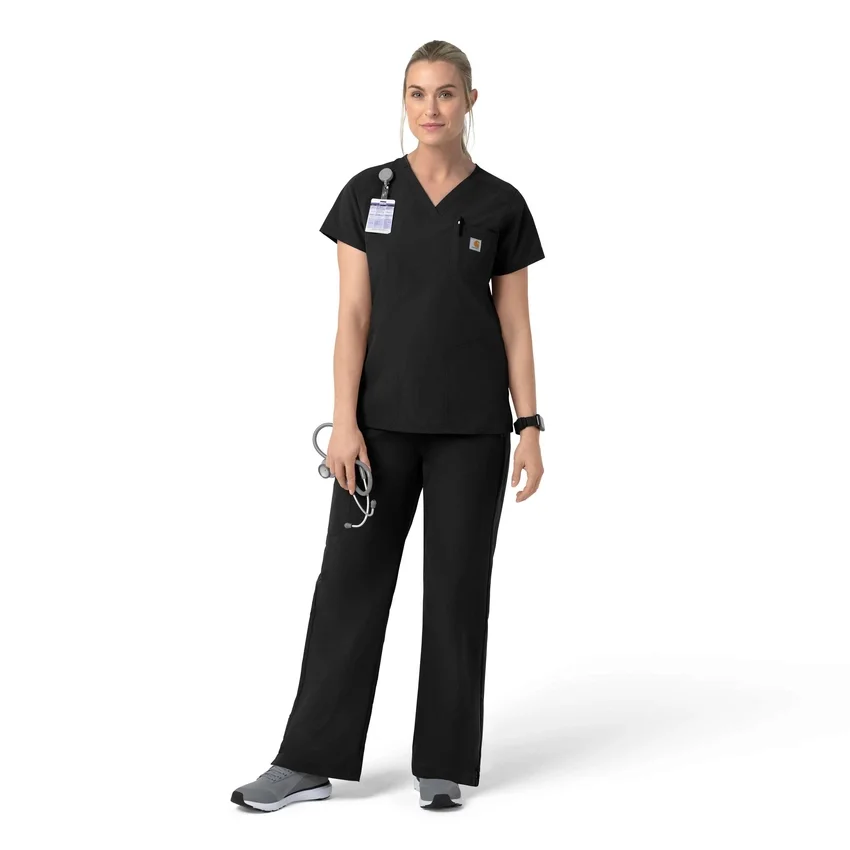 Blusa quirúrgica de cuello en V Rugged Flex Fld para mujer