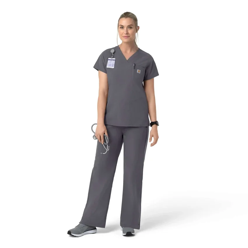 Blusa quirúrgica de cuello en V Rugged Flex Fld para mujer