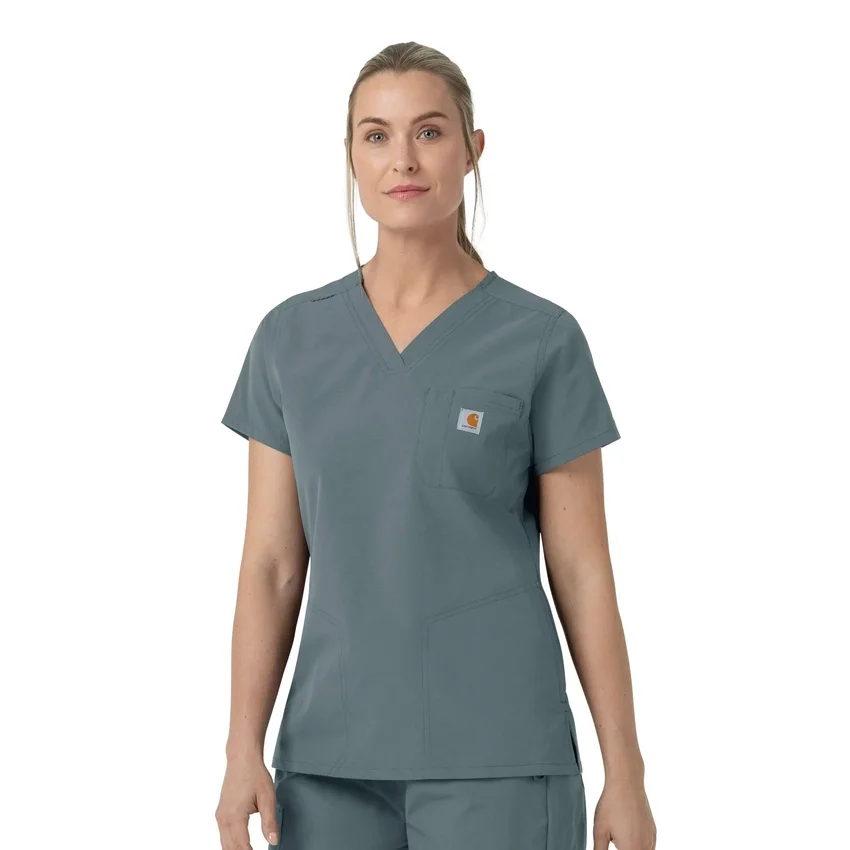 Blusa quirúrgica de cuello en V Rugged Flex Fld para mujer