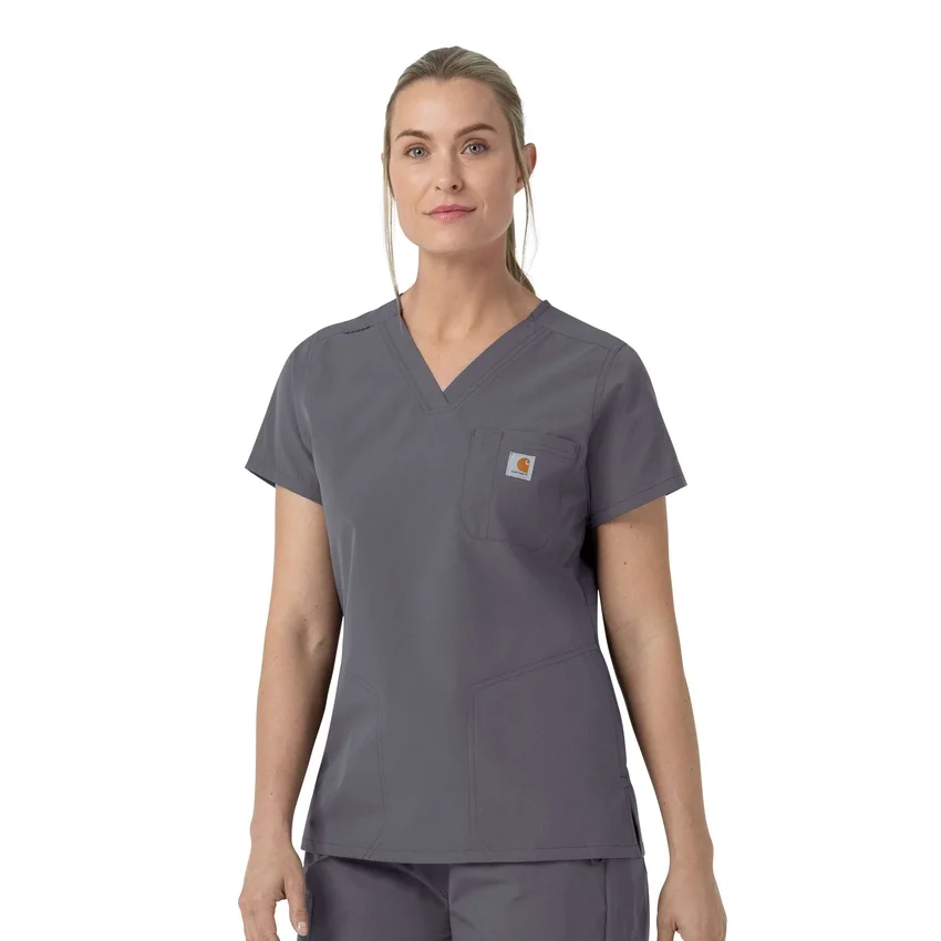 Blusa quirúrgica de cuello en V Rugged Flex Fld para mujer
