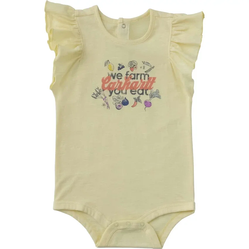 Body «Veggie» con manguitos cortos y volantes para niña (bebé)