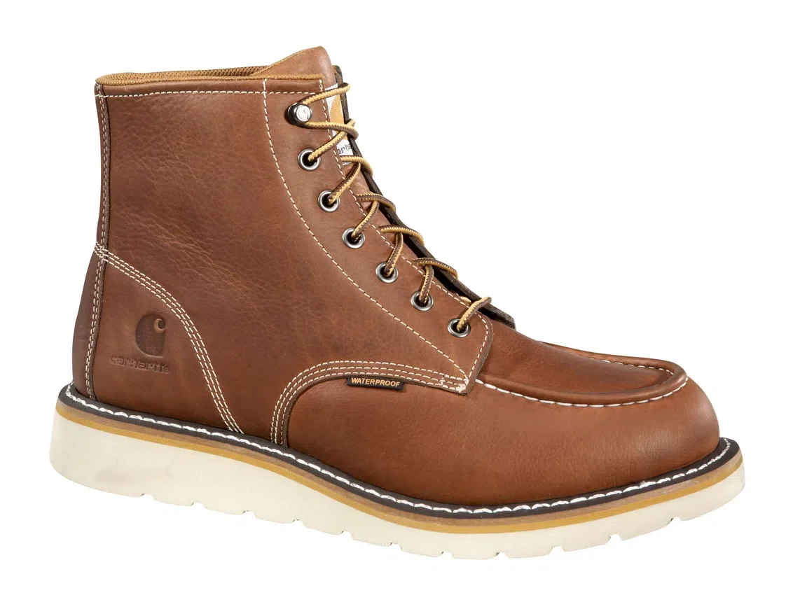 Botas impermeables de cuña con puntera mocasin de 6"