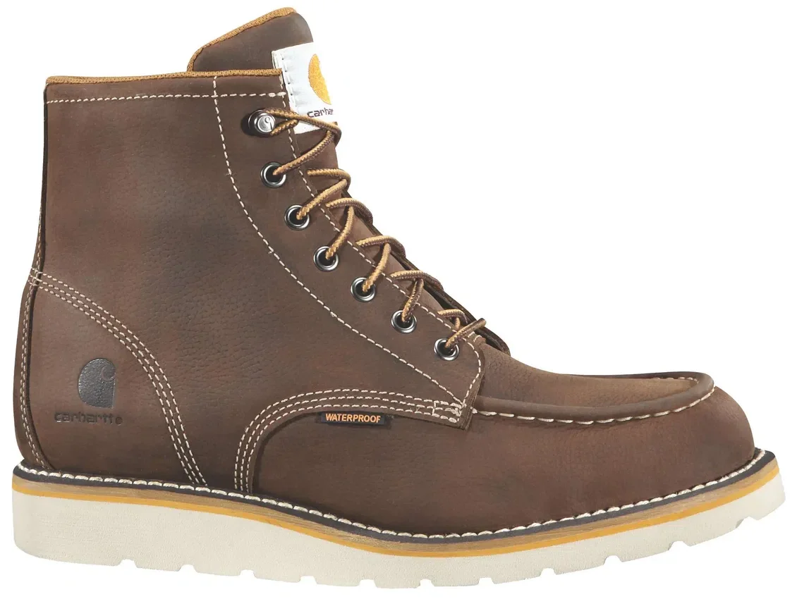 Botas con cuña y puntera de acero impermeables de 6"