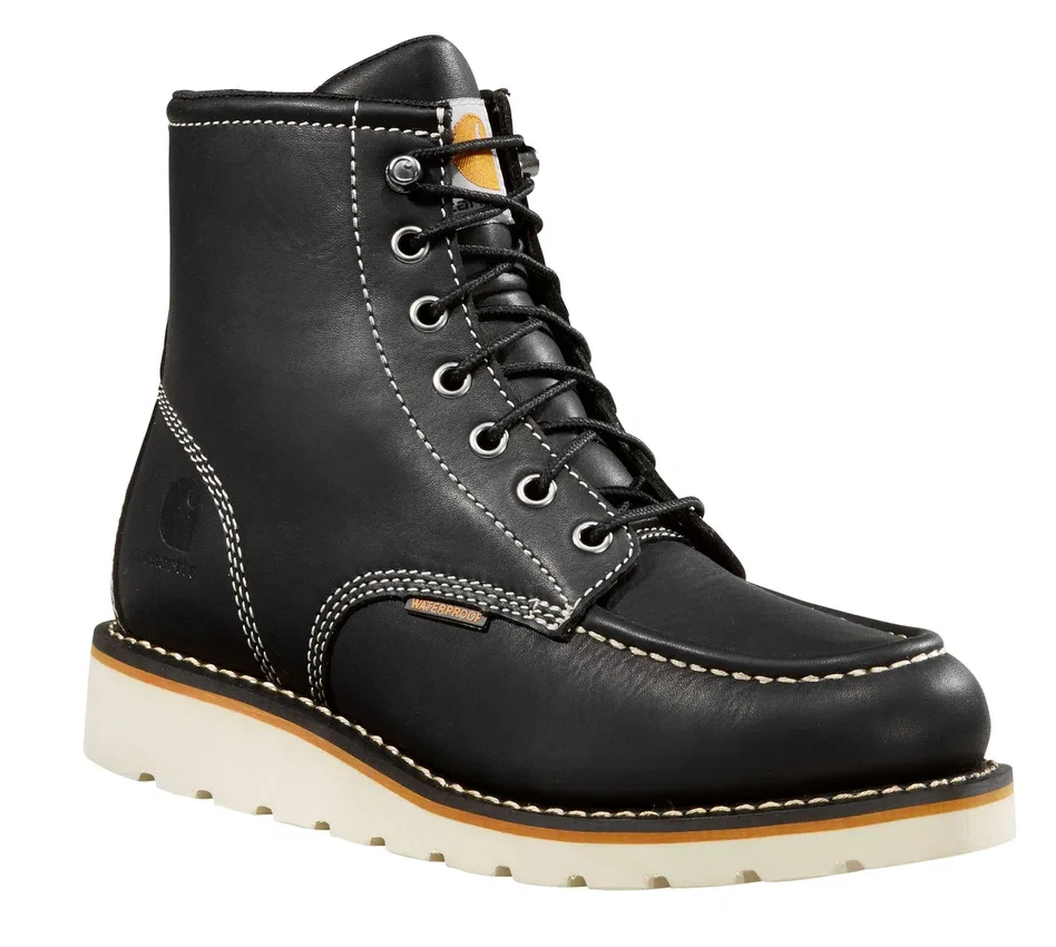 Botas de cuña con puntera moc para mujer, impermeables, de 6"