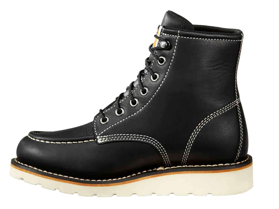Botas de cuña con puntera moc para mujer, impermeables, de 6"
