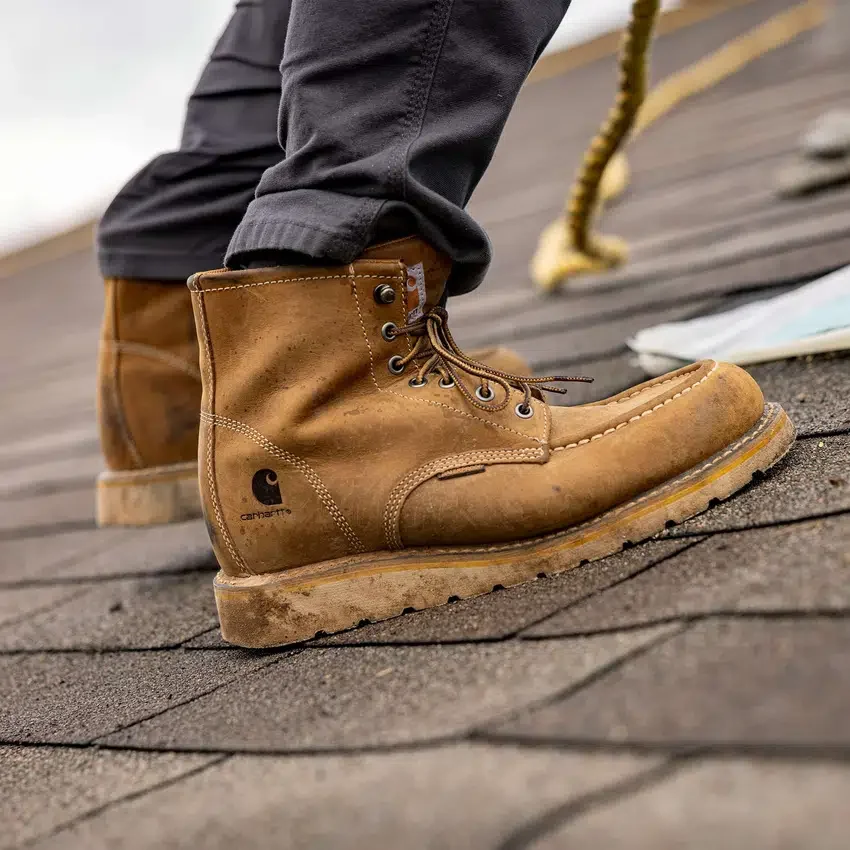 Botas de cuña con puntera moc para mujer, impermeables, de 6"