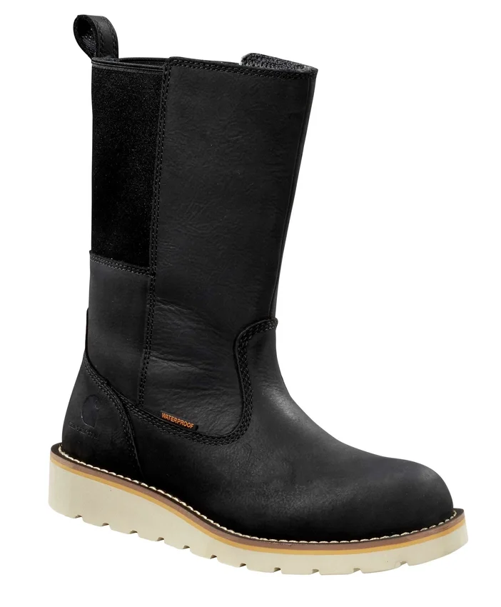 Botas de cuña impermeables de 10" con puntera blanda para mujer