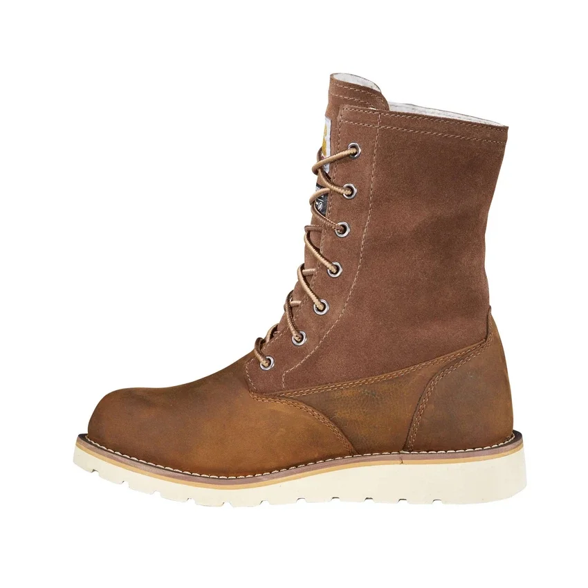 Botas de invierno impermeables y aislantes con cuña abatible de 8" para mujer