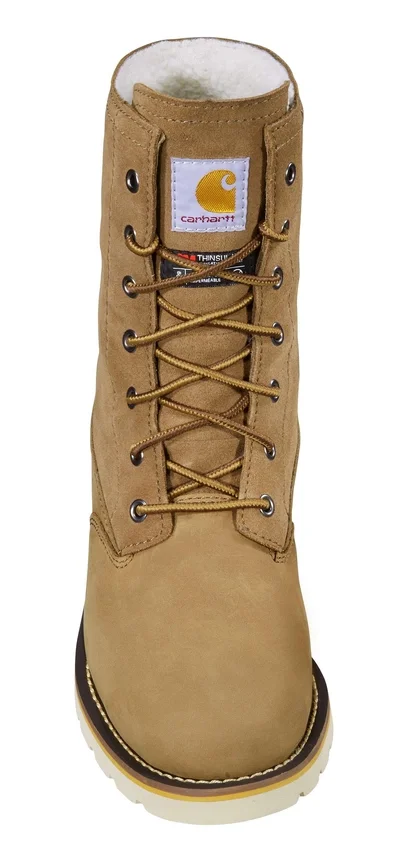 Botas de invierno impermeables y aislantes con cuña abatible de 8" para mujer