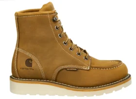 Botas de trabajo impermeables de mujer con puntera de acero y cuña de 6" estilo mocasín