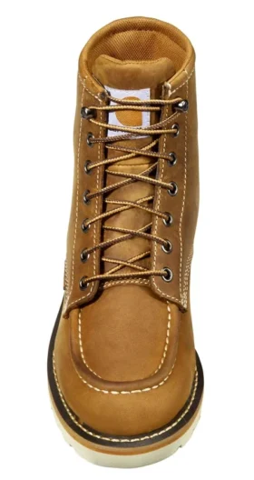 Botas de trabajo impermeables de mujer con puntera de acero y cuña de 6″ estilo mocasín