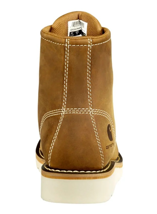 Botas de cuña con puntera moc para mujer, impermeables, de 6"