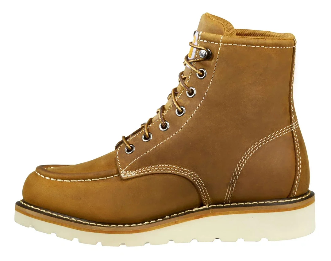 Botas de trabajo impermeables de mujer con puntera de acero y cuña de 6" estilo mocasín