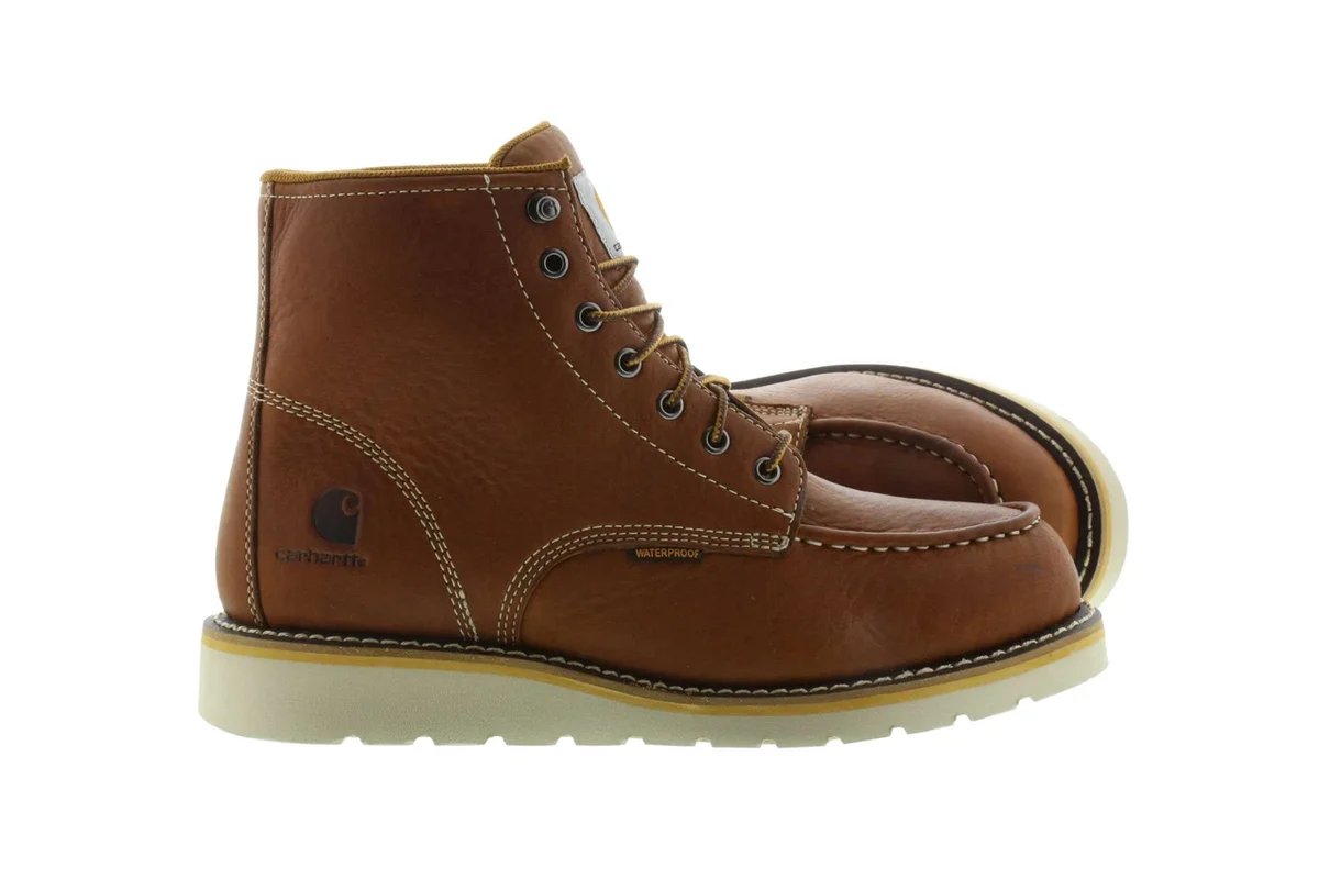 Botas impermeables de cuña con puntera mocasin de 6"
