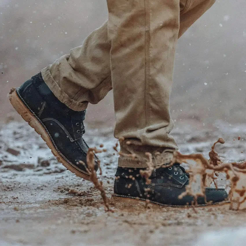 Botas impermeables de cuña con puntera mocasin de 6"