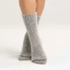 Calcetines de caña media de mezcla de lana gruesa para mujer
