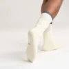 Calcetines de caña media de punto doble y tejido de rombos de gran gramaje