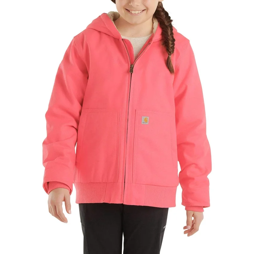 Camisa Active Jac con manguitos largos para niña, de franela con forro de sherpa (niños/jóvenes)