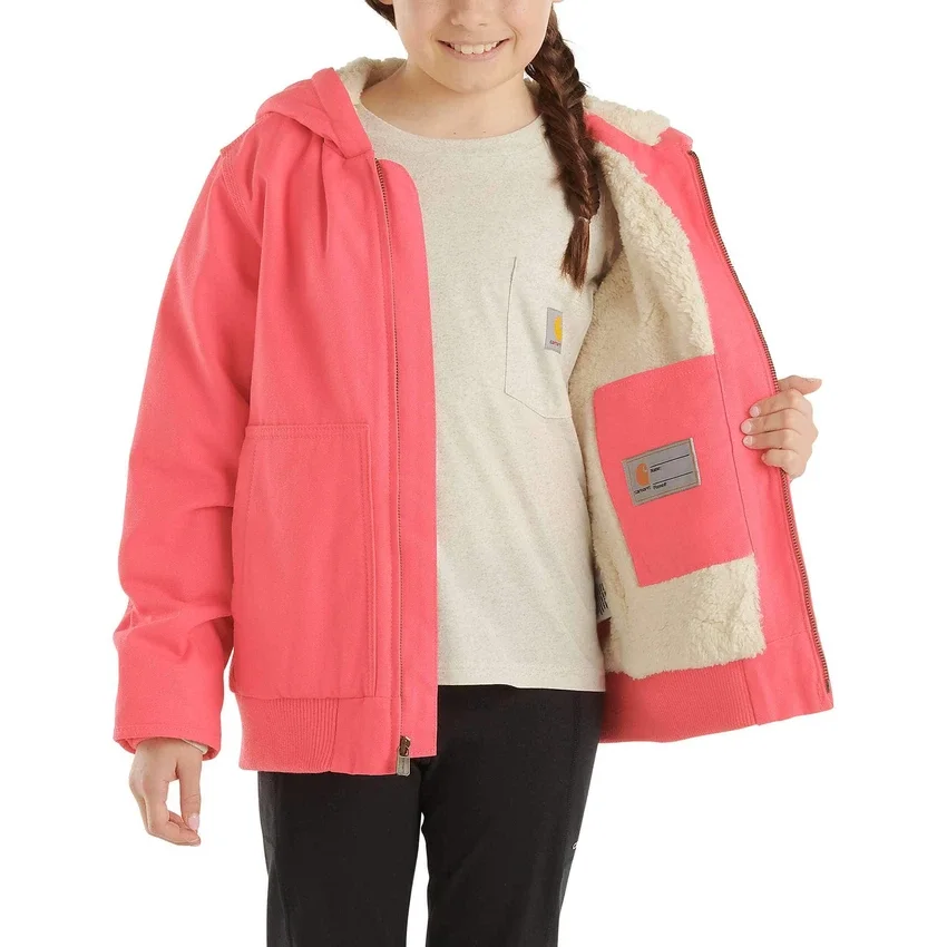 Camisa Active Jac con manguitos largos para niña, de franela con forro de sherpa (niños/jóvenes)