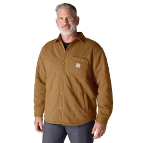 Camisa-chaqueta acolchada de corte holgado y tejido grueso con cierre de botones Rain Defender®