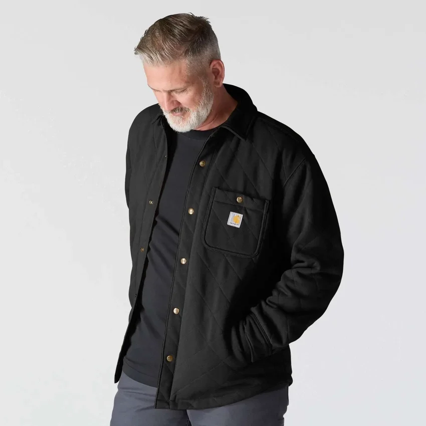 Camisa-chaqueta acolchada de corte holgado y tejido grueso con cierre de botones Rain Defender®