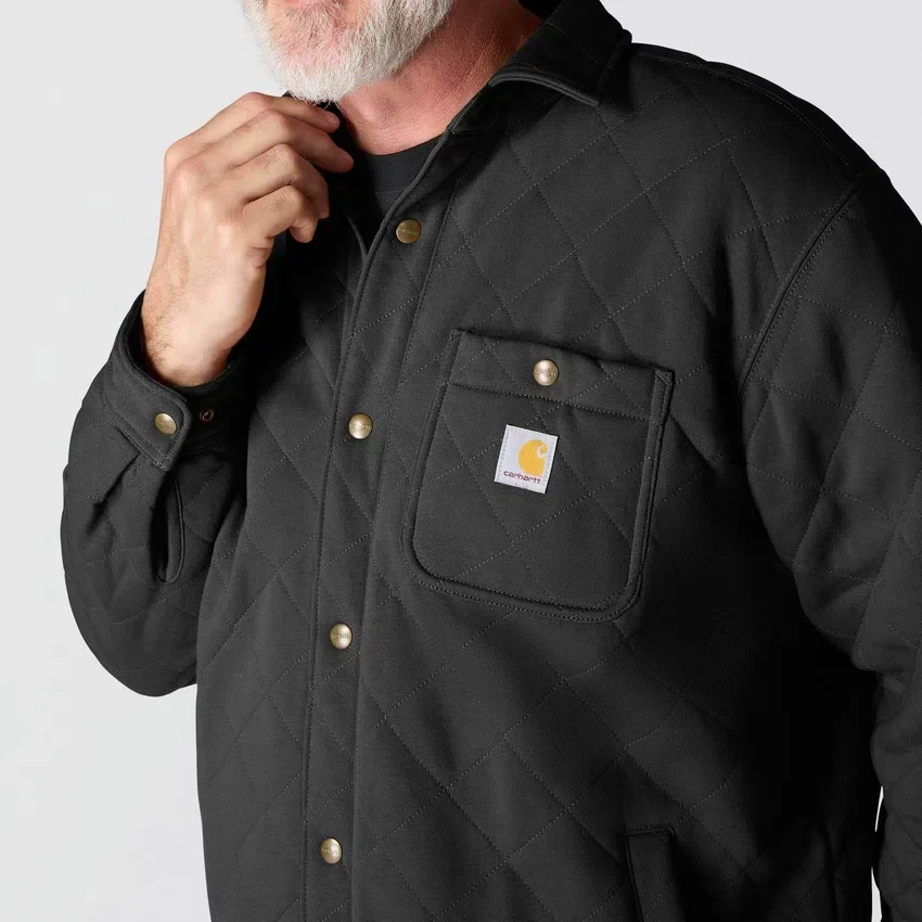 Camisa-chaqueta acolchada de corte holgado y tejido grueso con cierre de botones Rain Defender®