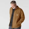 Camisa-chaqueta acolchada de corte holgado y tejido grueso con cierre de botones Rain Defender®