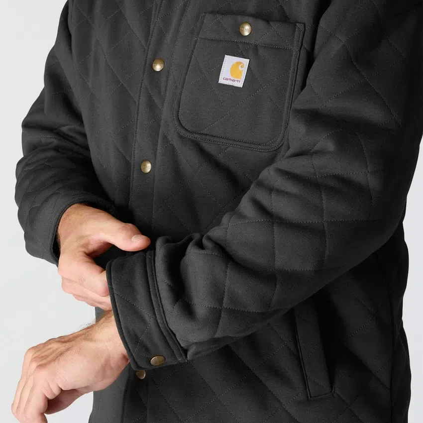 Camisa-chaqueta acolchada de corte holgado y tejido grueso con cierre de botones Rain Defender®
