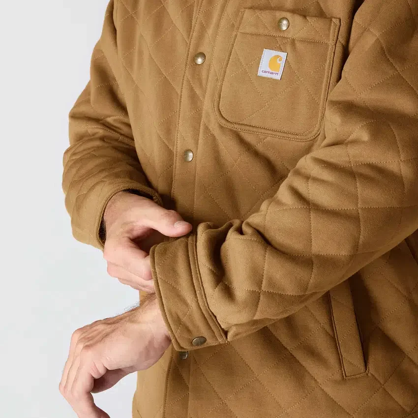 Camisa-chaqueta acolchada de corte holgado y tejido grueso con cierre de botones Rain Defender®