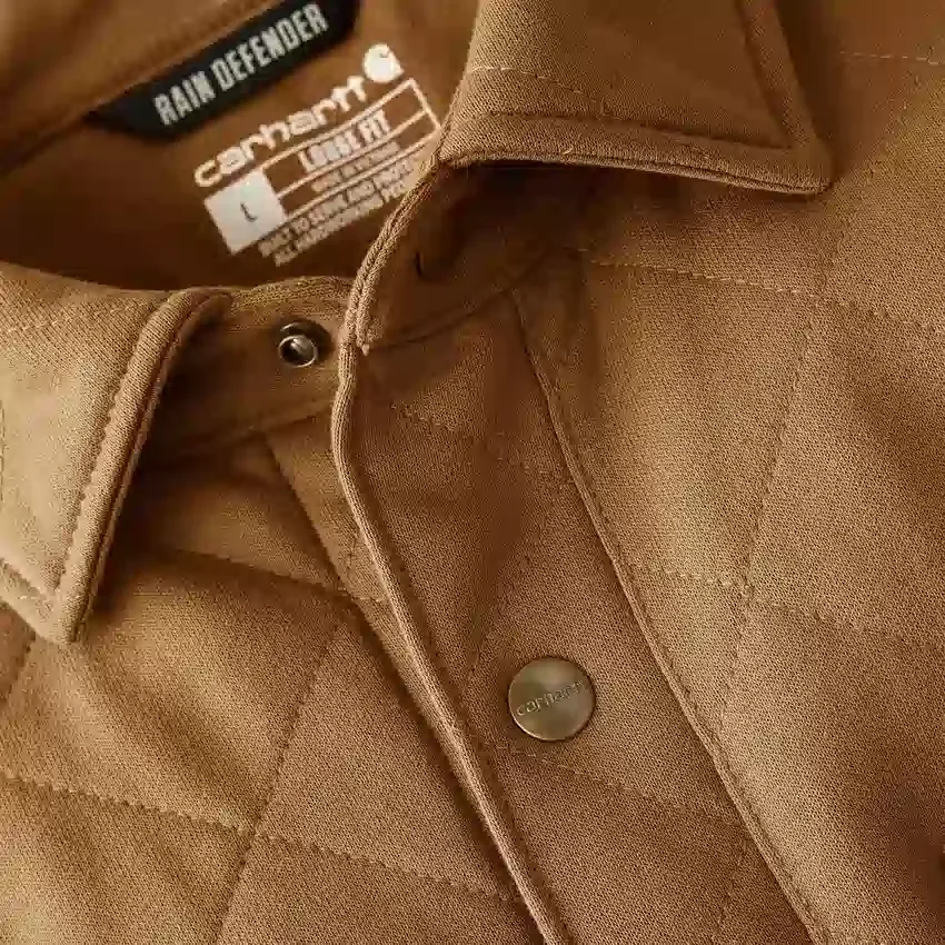 Camisa-chaqueta acolchada de corte holgado y tejido grueso con cierre de botones Rain Defender®
