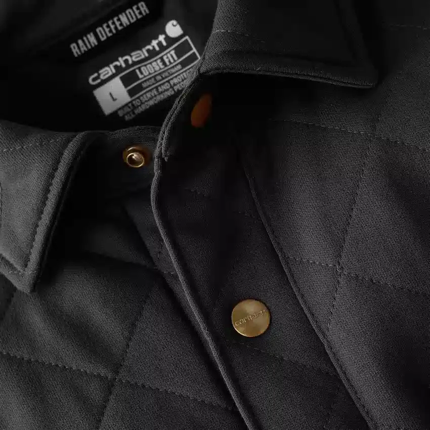 Camisa-chaqueta acolchada de corte holgado y tejido grueso con cierre de botones Rain Defender®