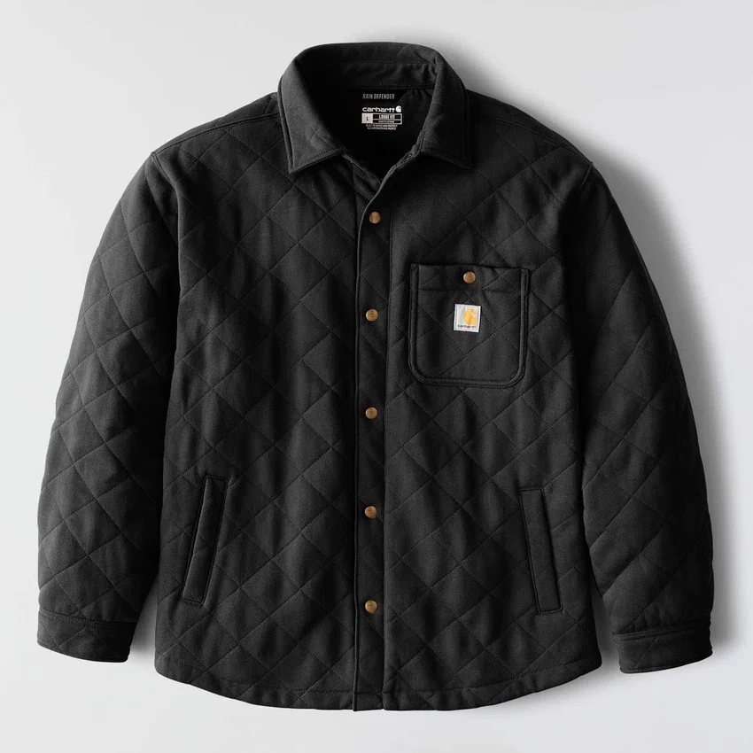 Camisa-chaqueta acolchada de corte holgado y tejido grueso con cierre de botones Rain Defender®