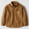 Camisa-chaqueta acolchada de corte holgado y tejido grueso con cierre de botones Rain Defender®