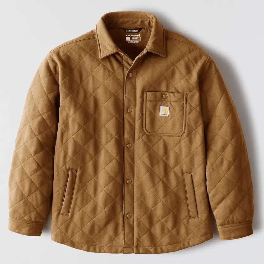 Camisa-chaqueta acolchada de corte holgado y tejido grueso con cierre de botones Rain Defender®