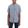 Camisa de chambray con manguitos cortos y corte holgado «Fort» para hombre - Camisas de trabajo para hombre