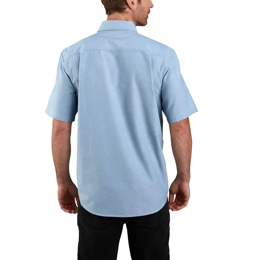 Camisa de chambray con manguitos cortos y corte holgado «Fort» para hombre - Camisas de trabajo para hombre