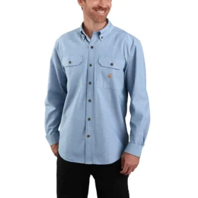 Camisa de chambray con manguitos largos y corte holgado «Fort» para hombre - Camisas de trabajo para hombre