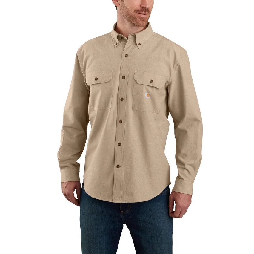 Camisa de chambray con manguitos largos y corte holgado «Fort» para hombre - Camisas de trabajo para hombre