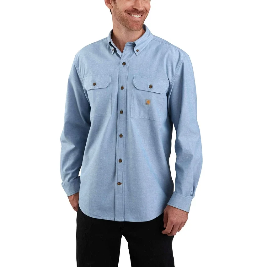Camisa de chambray con manguitos largos y corte holgado «Fort» para hombre - Camisas de trabajo para hombre
