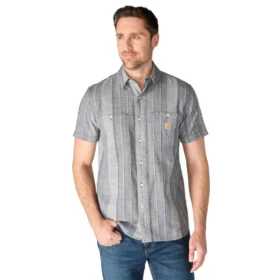 Camisa de cuadros de manguitos cortos y corte holgado «Bozeman» para hombre