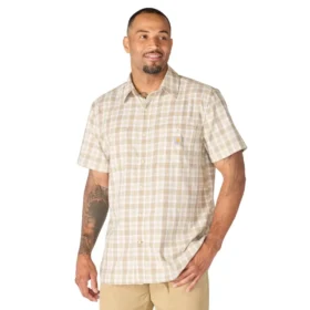 Camisa de cuadros de manguitos cortos y corte holgado «Bozeman» para hombre