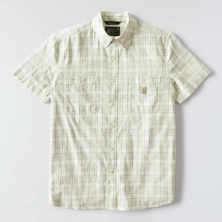 Camisa de cuadros de manguitos cortos y corte holgado «Bozeman» para hombre