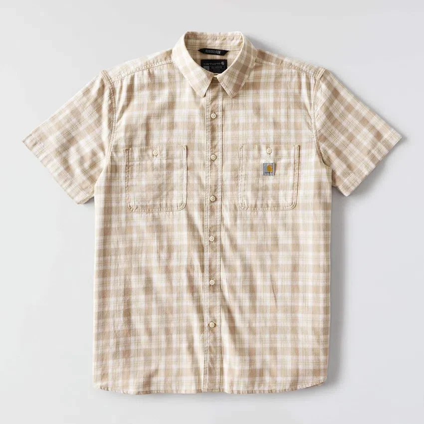 Camisa de cuadros de manguitos cortos y corte holgado «Bozeman» para hombre