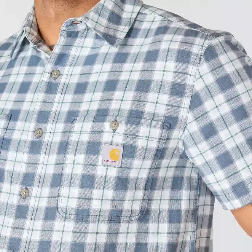 Camisa de cuadros de manguitos cortos y corte holgado «Bozeman» para hombre