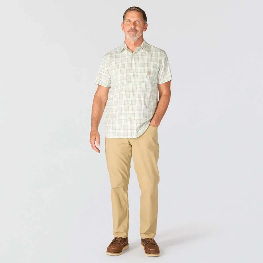 Camisa de cuadros de manguitos cortos y corte holgado «Bozeman» para hombre