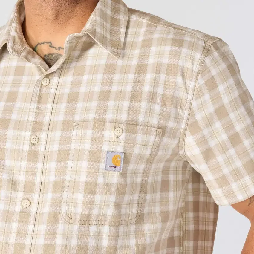 Camisa de cuadros de manguitos cortos y corte holgado «Bozeman» para hombre